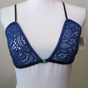For Love and Lemons NEW MEDIUM BRALETTE PLANET BLUE BLUE BLACK